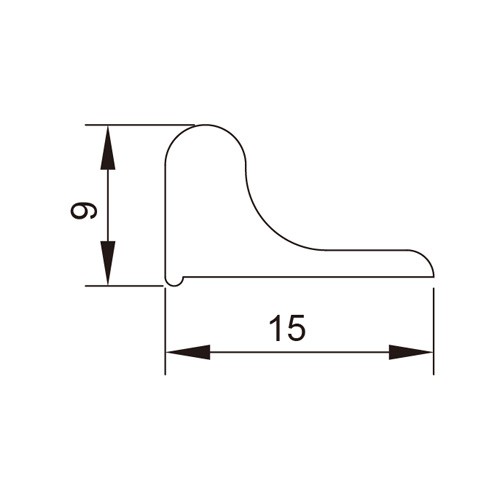 15mm Glass Door Aluminium Threshold Seal (PS-60AL)