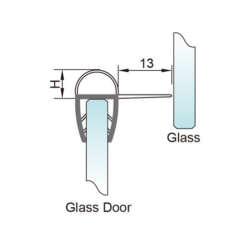 8-10mm Glass Door PVC Seal - No Glue Required (PS-11F)
