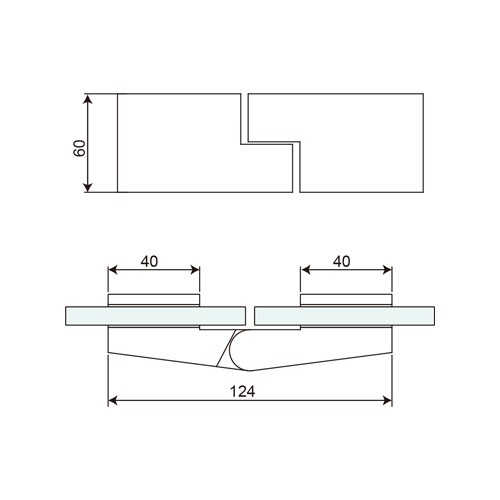 180° Glass to Glass Self Rising Shower Hinge