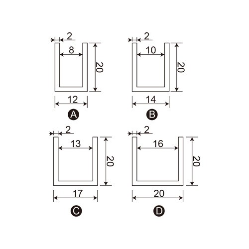 Glass Mounting U Channel (SFL-101AL)