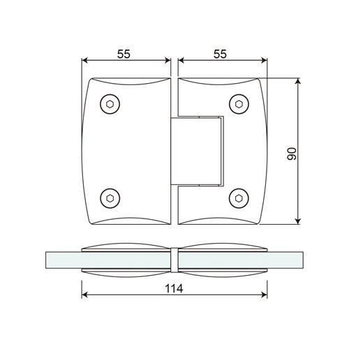 180° Glass to Glass Shower Hinge (SH180-J)
