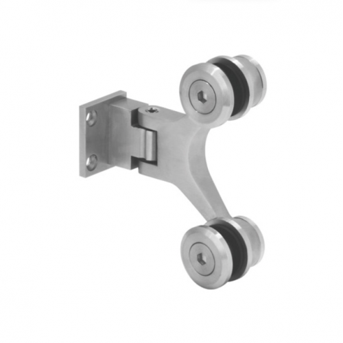 Wall to glass hinge (With spring and stop at 90°)