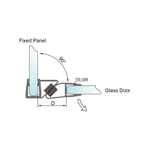8-10mm Glass Door Magnetic PVC Seal - No Glue Required (PS-57M)