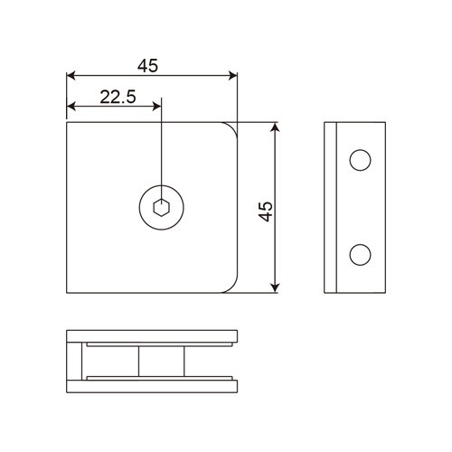 Wall Mount 90° Fixed Bracket (GC00-A)