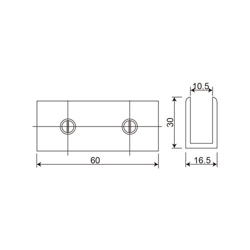 Brass Bevel Edge Rectangular Shelf Bracket