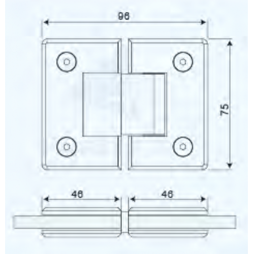 Glass to Glass 180° Shower Hinge (SH180-CS)