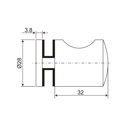 Brass Modern Style Cylindrical Single Pull Knob