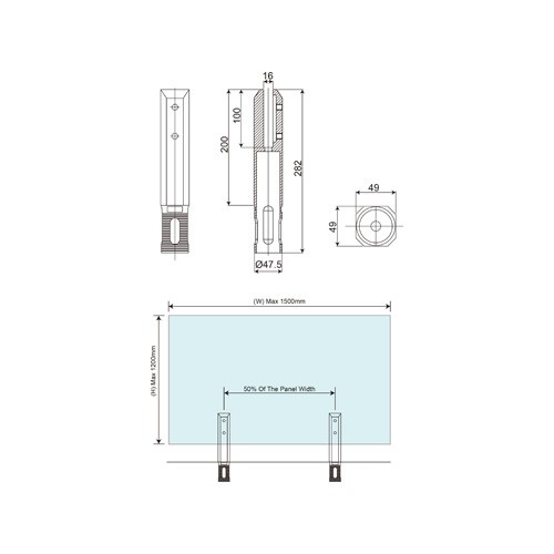 No Glass Cutout Long Bevel Edge MINI Posts