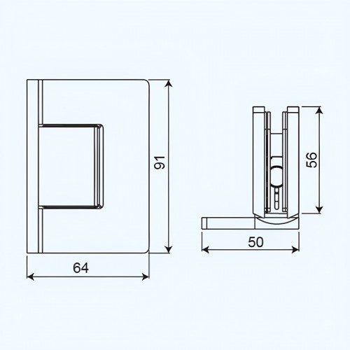 Glass to Glass 180° Shower Hinge (SH180-A-ADC)
