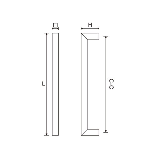 Rectangle Double Glass Door Pull Handle (DH-14S)