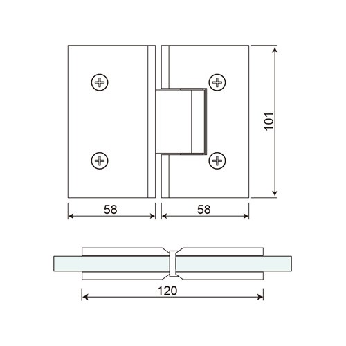 180° Glass to Glass Shower Hinge (SH180-BL)