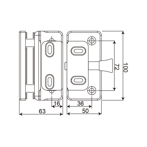 90° Glass-to-Glass Magnetic Safety Gate Latch & Keeper