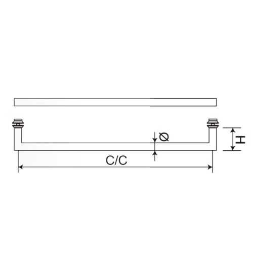 Square Corner SIngle-Sided Towel Bar (DH-204B)
