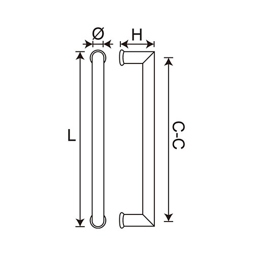 Right Angle Cylinder Double Pull Handle