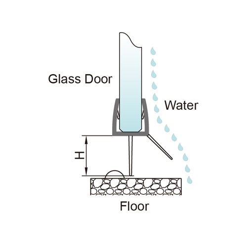 PS-44 6-10mm Glass Door PVC Seal - No Glue Required